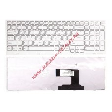 Клавиатура для ноутбука Sony Vaio VPCEL VPC-EL белая с белой рамкой