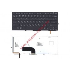Клавиатура для ноутбука Sony Vaio VPC-SB, VPC-SD черная, без рамки, с подсветкой
