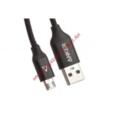 USB Дата-кабель "ANKER" Micro USB 0,9 метра (черный/коробка)