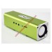 Колонки портативные LP K-101 Металл + 3,5 мм + USB + microSD + заменяемый АКБ + FM радио, зеленые, коробка